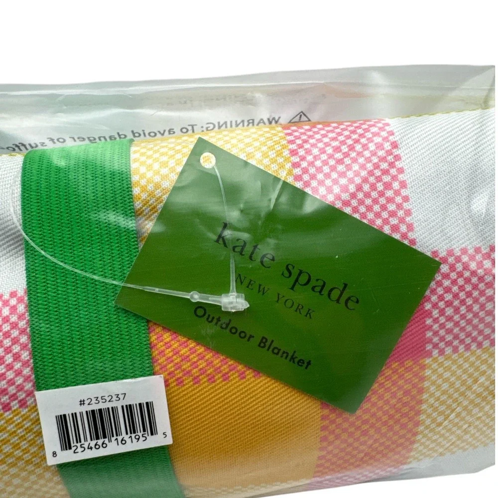 Kate Spade Garden Plaid Picnic Blanket Sheet 54
